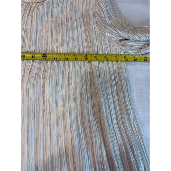 Vintage Pierre Labiche Cream Pleated Dress with Lace Detail Size 10 - Picture 10 of 15